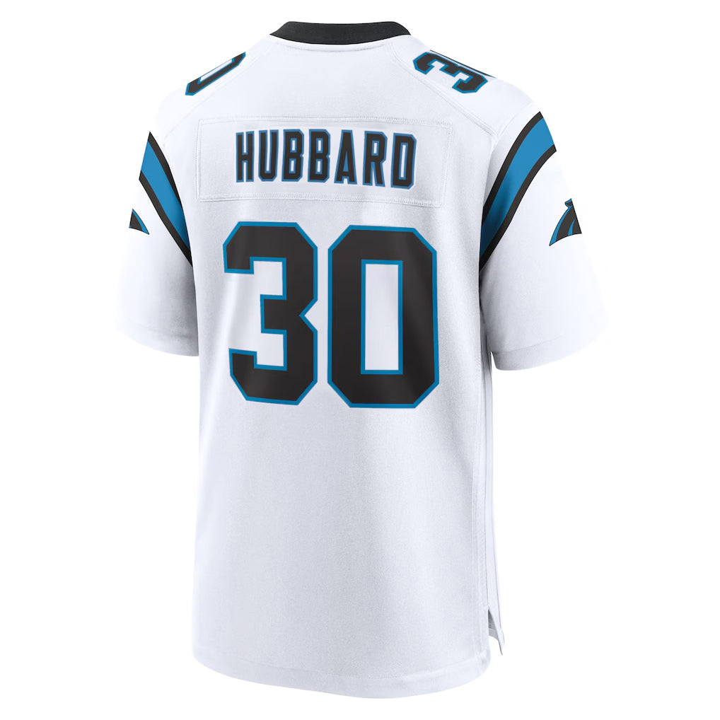 STECN C.Panthers #30 Chuba Hubbard Player White Home Game Stitched Jerseys