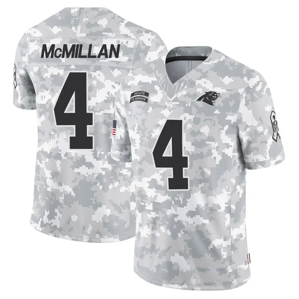 STECN C.Panthers #4 Tetairoa McMillan Player Arctic Camo Salute to Service Limited  Stitched Jerseys