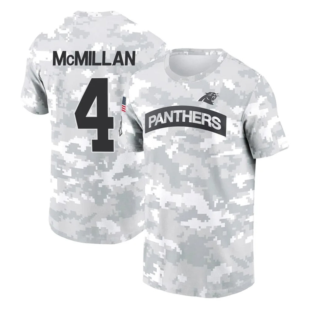 STECN C.Panthers #4 Tetairoa McMillan Player Arctic Camo Salute to Service T-Shirt Hoodies Stitched Jerseys
