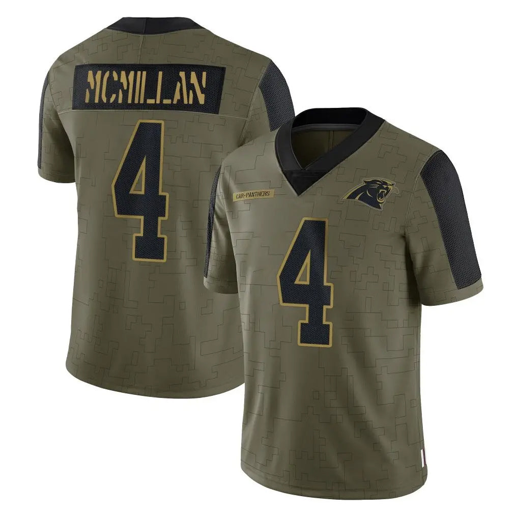 STECN C.Panthers #4 Tetairoa McMillan Player Olive Salute to Service Limited Game Stitched Jerseys