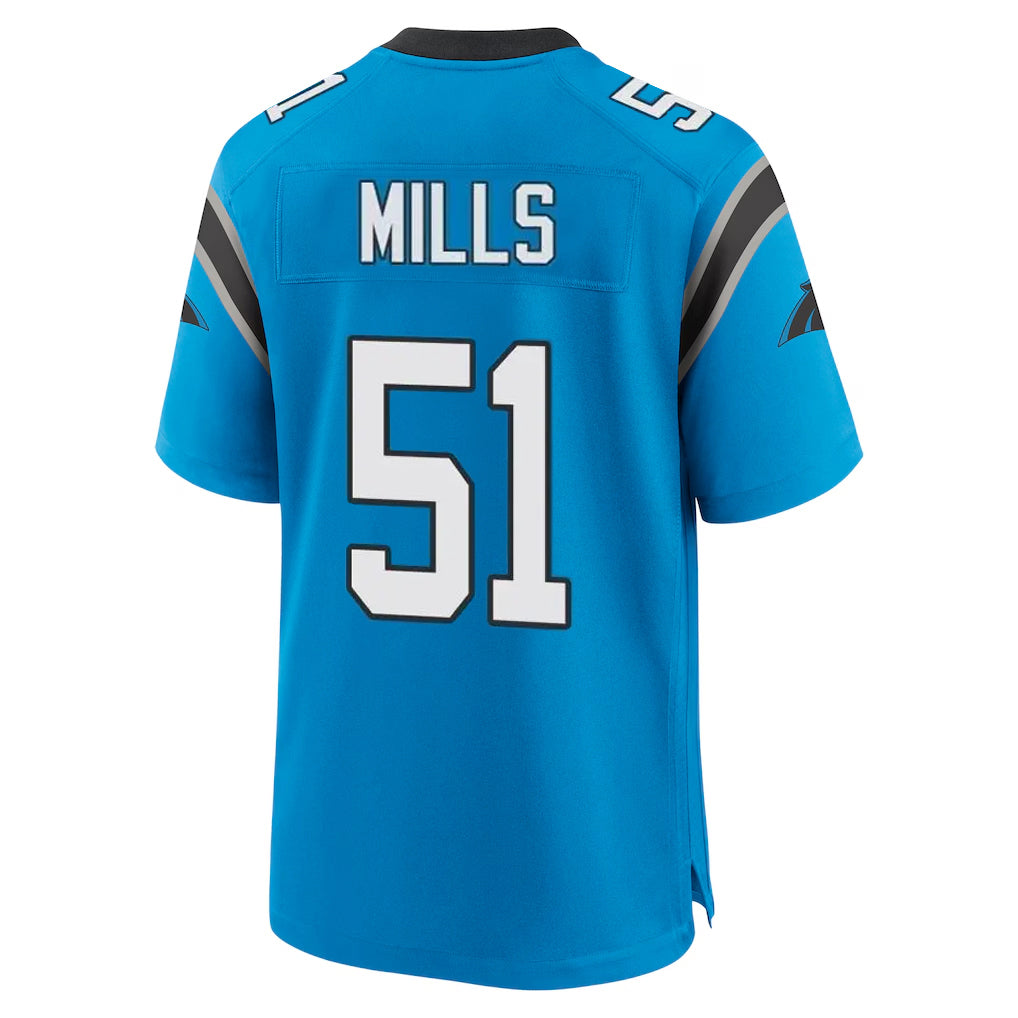 STECN C.Panthers #51 Sam Mills Player Blue Home Game Stitched Jerseys