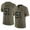 STECN C.Panthers #51 Sam Mills Player Olive Salute to Service Game Stitched Jerseys