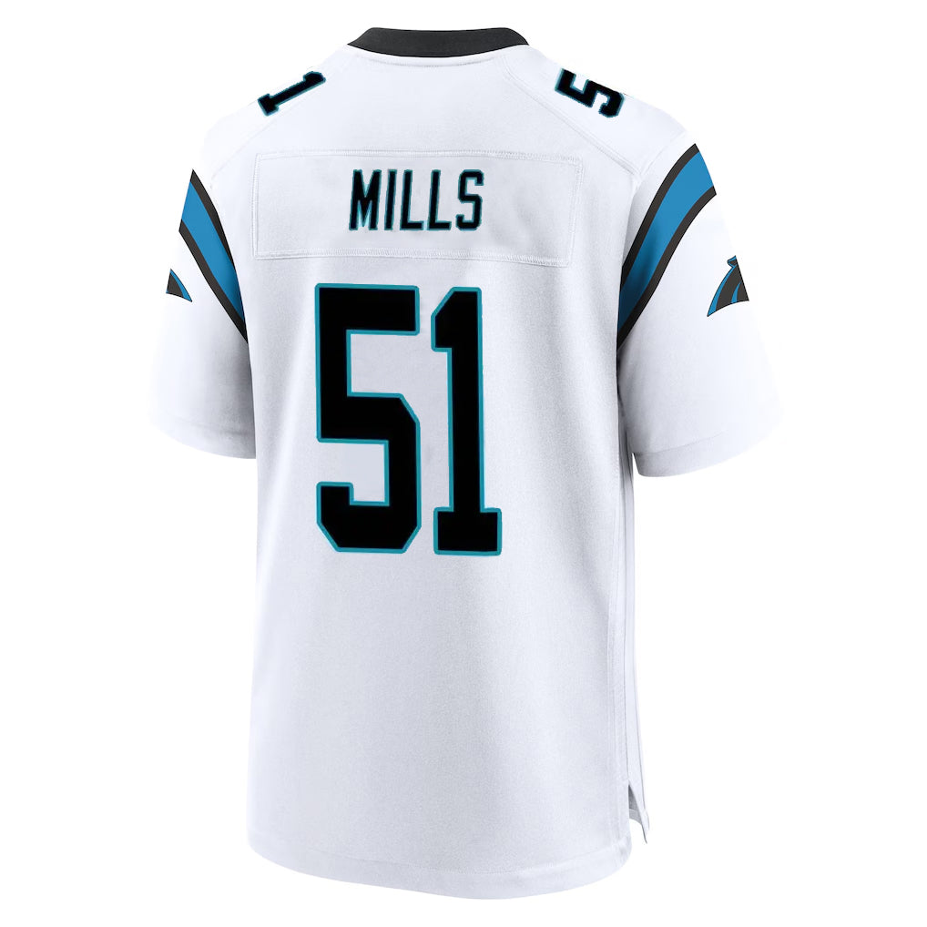 STECN C.Panthers #51 Sam Mills Player White Home Game Stitched Jerseys