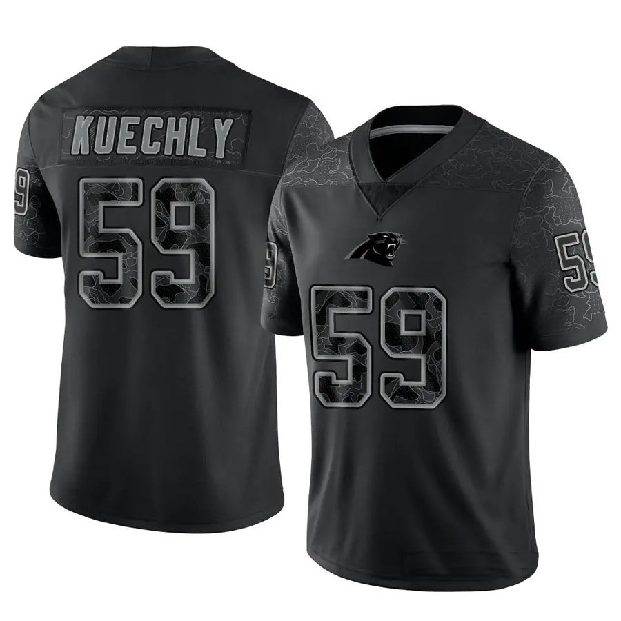 STECN C.Panthers #59 Luke Kuechly Player Black REFLECTIVE Limited Stitched Jerseys