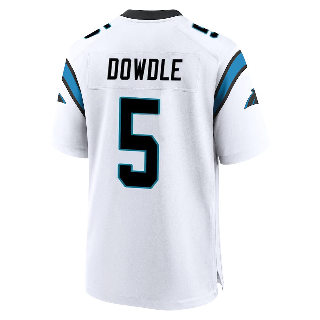 STECN C.Panthers #5 Rico Dowdle Player White Home Game Stitched Jerseys