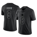 STECN C.Panthers #8 Jaycee Horn Player Black Limited Reflective Game Stitched Jerseys
