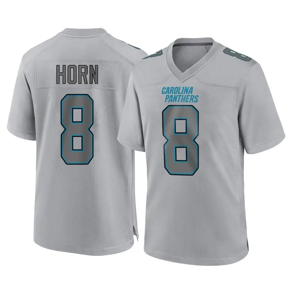 STECN C.Panthers #8 Jaycee Horn Player Gray Atmosphere Fashion Game Stitched Jerseys