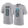 STECN C.Panthers #8 Jaycee Horn Player Gray Atmosphere Fashion Game Stitched Jerseys