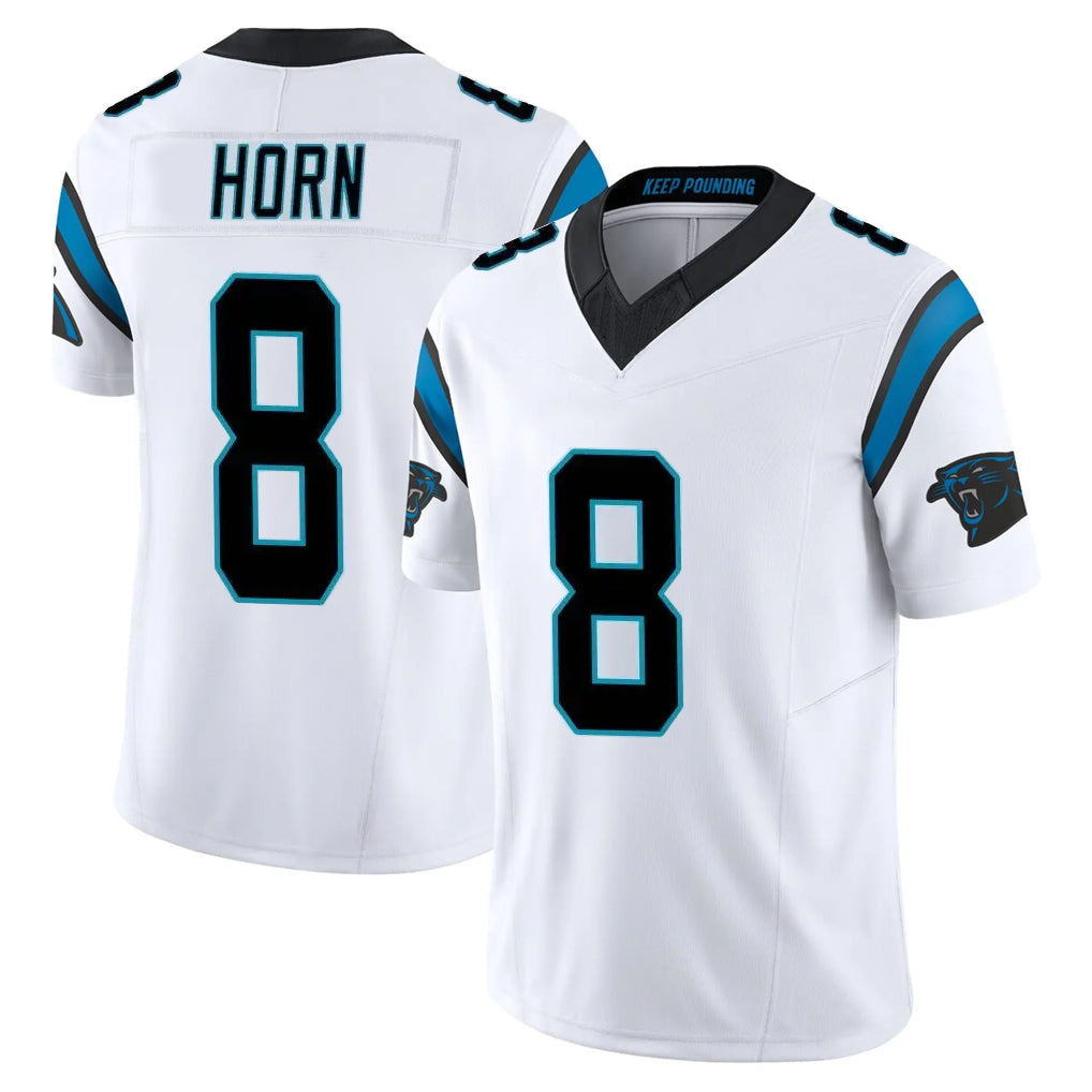 STECN C.Panthers #8 Jaycee Horn Player White Vapor F.U.S.E. Limited Home Game Stitched Jerseys