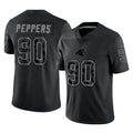 STECN C.Panthers #90 Julius Peppers Player Black Limited Reflective Game Stitched Jerseys