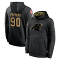 STECN C.Panthers #90 Julius Peppers Player Black Salute to Service Pullover Hoodies Limited Game Stitched Jerseys