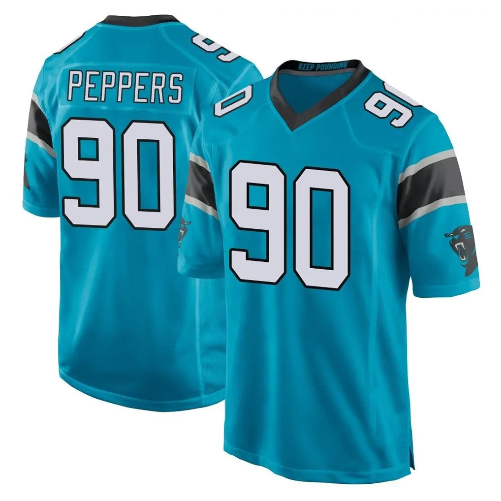 STECN C.Panthers #90 Julius Peppers Player Blue Game Stitched Jerseys