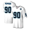 STECN C.Panthers #90 Julius Peppers Player White Mitchell & Ness 2024 Hall of Fame Fashion Stitched Jerseys
