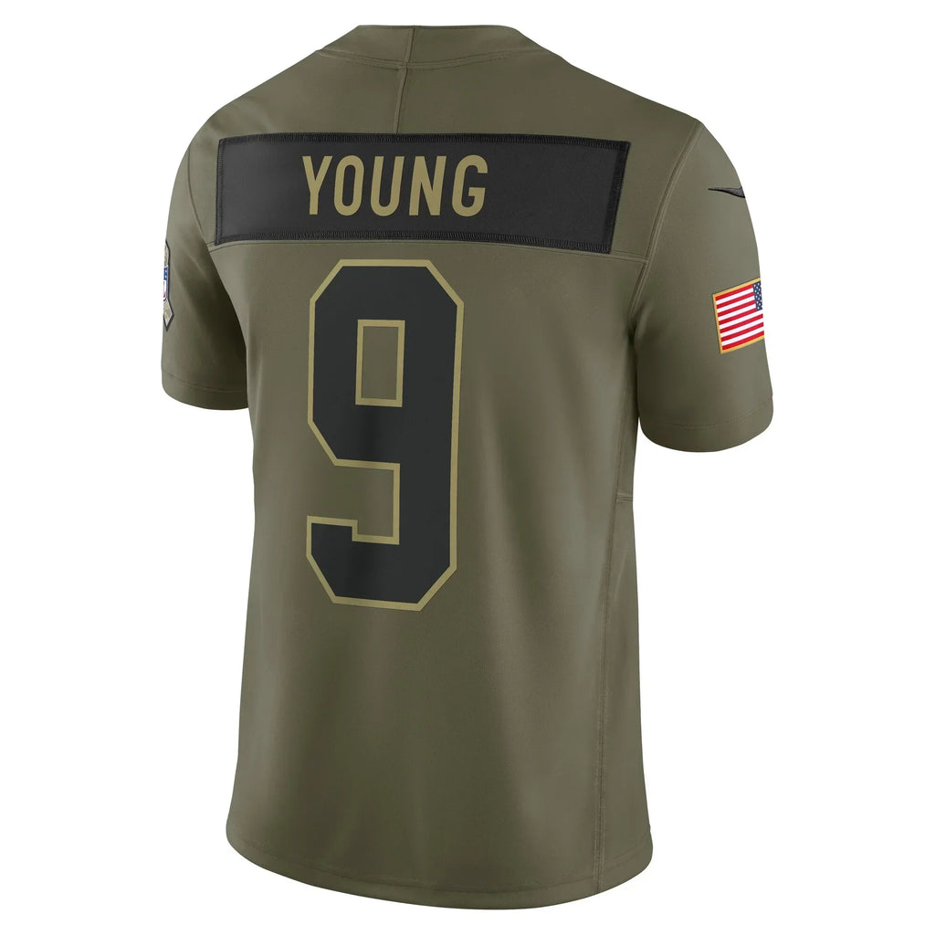 STECN C.Panthers #9 Bryce Young Olive 2025 Salute to Service Limited Stitched Jerseys