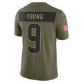 STECN C.Panthers #9 Bryce Young Olive 2025 Salute to Service Limited Stitched Jerseys