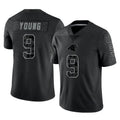 STECN C.Panthers #9 Bryce Young Player Black Limited Reflective Game Stitched Jerseys