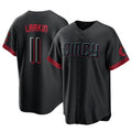 STECN C.Reds #11 Barry Larkin Player Black City Connect Home Game Stitched Jerseys