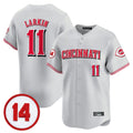 STECN C.Reds #11 Barry Larkin Player Gray Vapor Premier Limited Home Stitched Jerseys