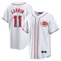 STECN C.Reds #11 Barry Larkin Player White Game Home Stitched Jerseys