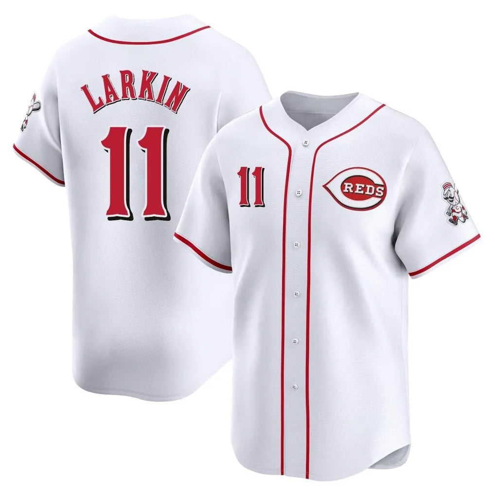 STECN C.Reds #11 Barry Larkin Player White Home Limited Stitched Jerseys