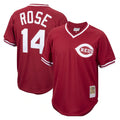 STECN C.Reds #14 Pete Rose Player Red Throwback Cooperstown Collection Limited T-shirt Stitched Jerseys