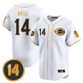 STECN C.Reds #14 Pete Rose Player White-Gold Vapor Premier Limited Home Stitched Jerseys