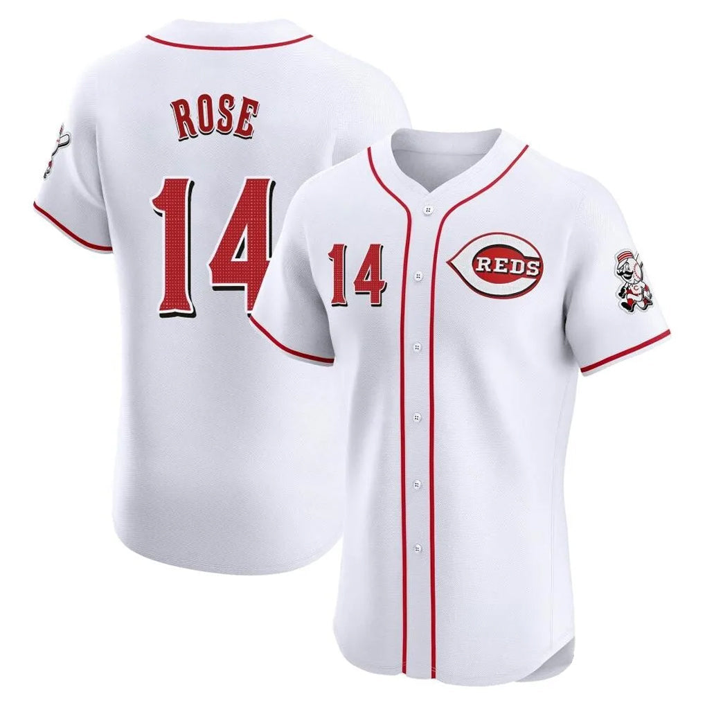 STECN C.Reds #14 Pete Rose Player White Limited Elite Home Stitched Jerseys