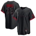 STECN C.Reds #28 Eugenio Su¡§¡érez Player Black City Connect Home Game Stitched Jerseys