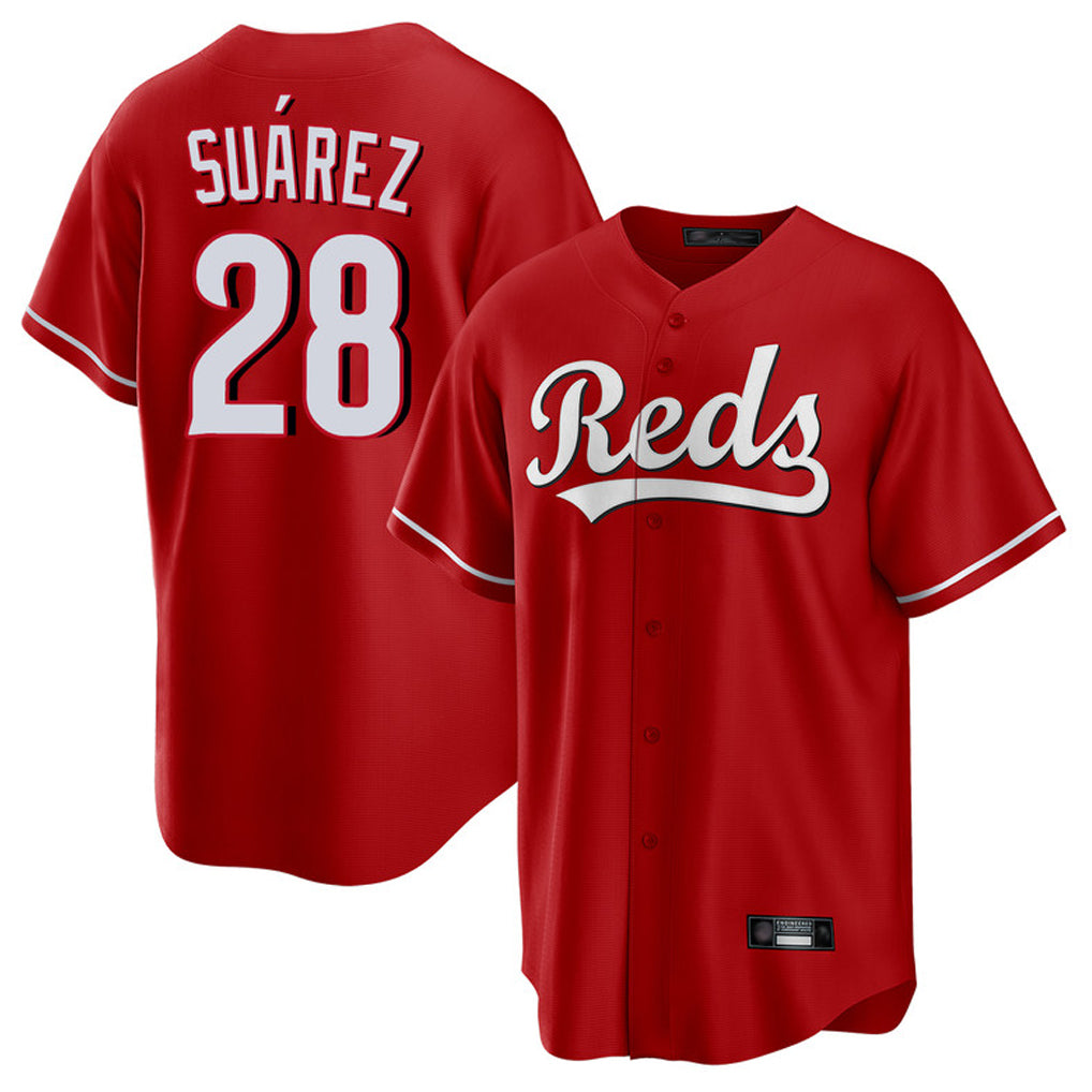 STECN C.Reds #28 Eugenio Su¡§¡érez Player Red Home Game Stitched Jerseys