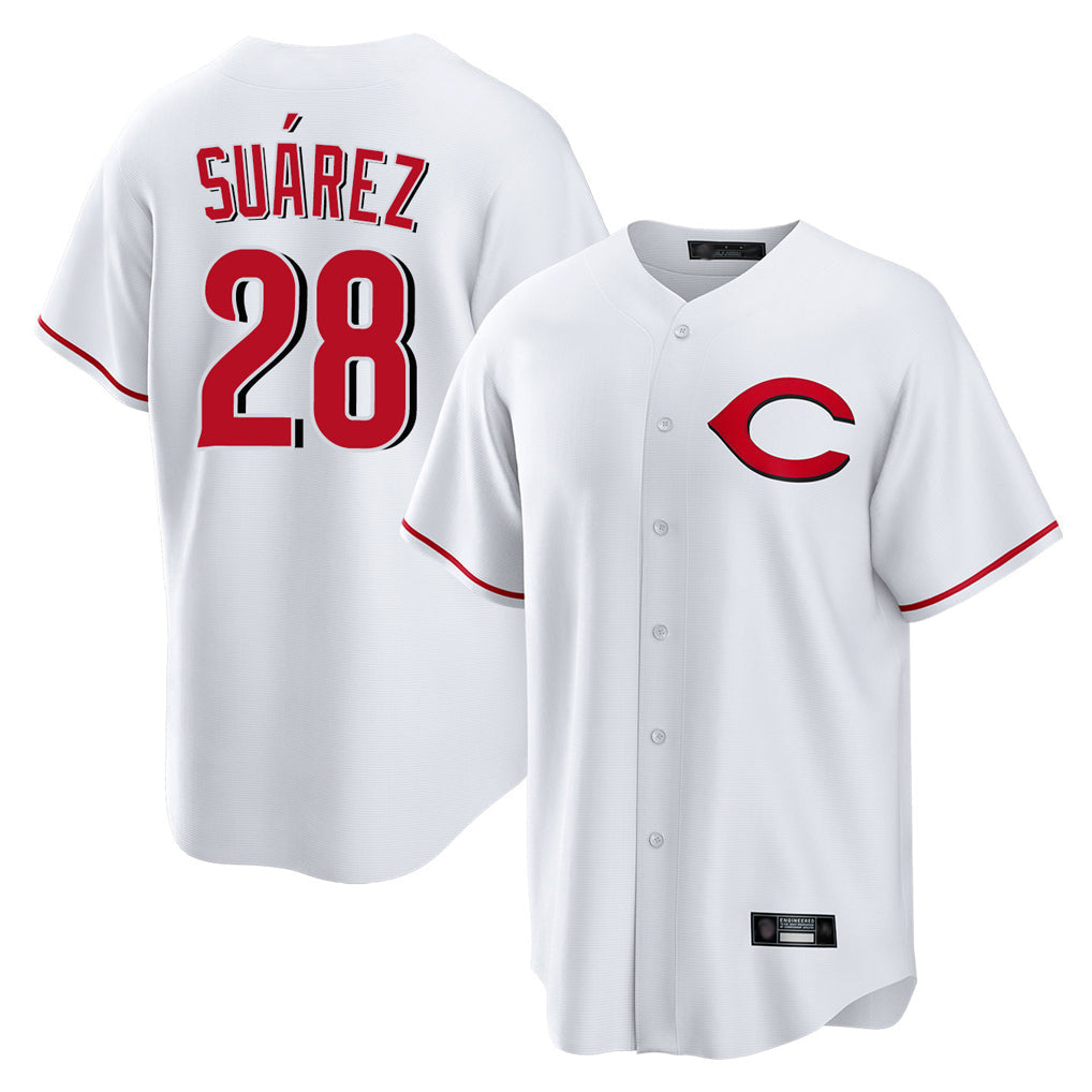 STECN C.Reds #28 Eugenio Su¡§¡érez Player White Home Game Stitched Jerseys