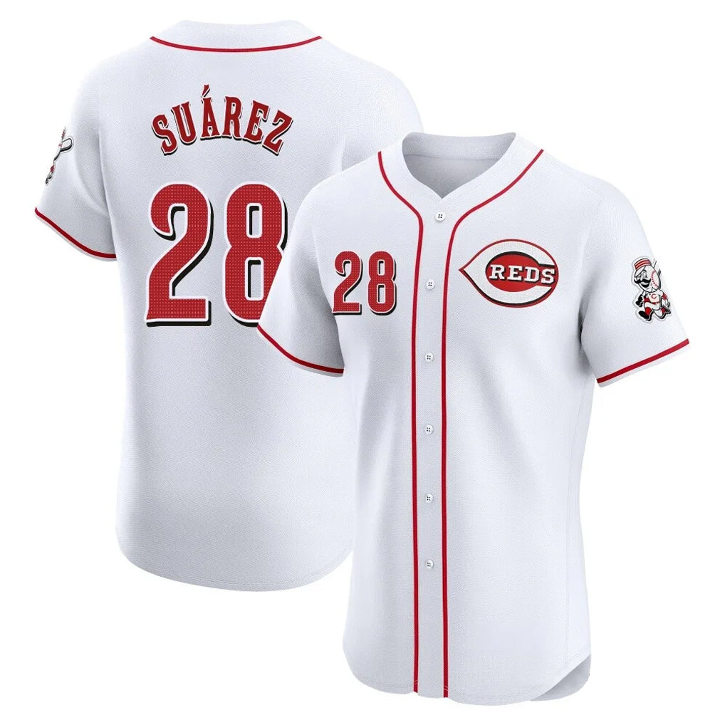 STECN C.Reds #28 Eugenio Su¡§¡érez Player White Limited Elite Home Stitched Jerseys