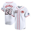 STECN C.Reds #28 Eugenio Su¡§¡érez Player White Speedway Classic Home Limited Stitched Jerseys