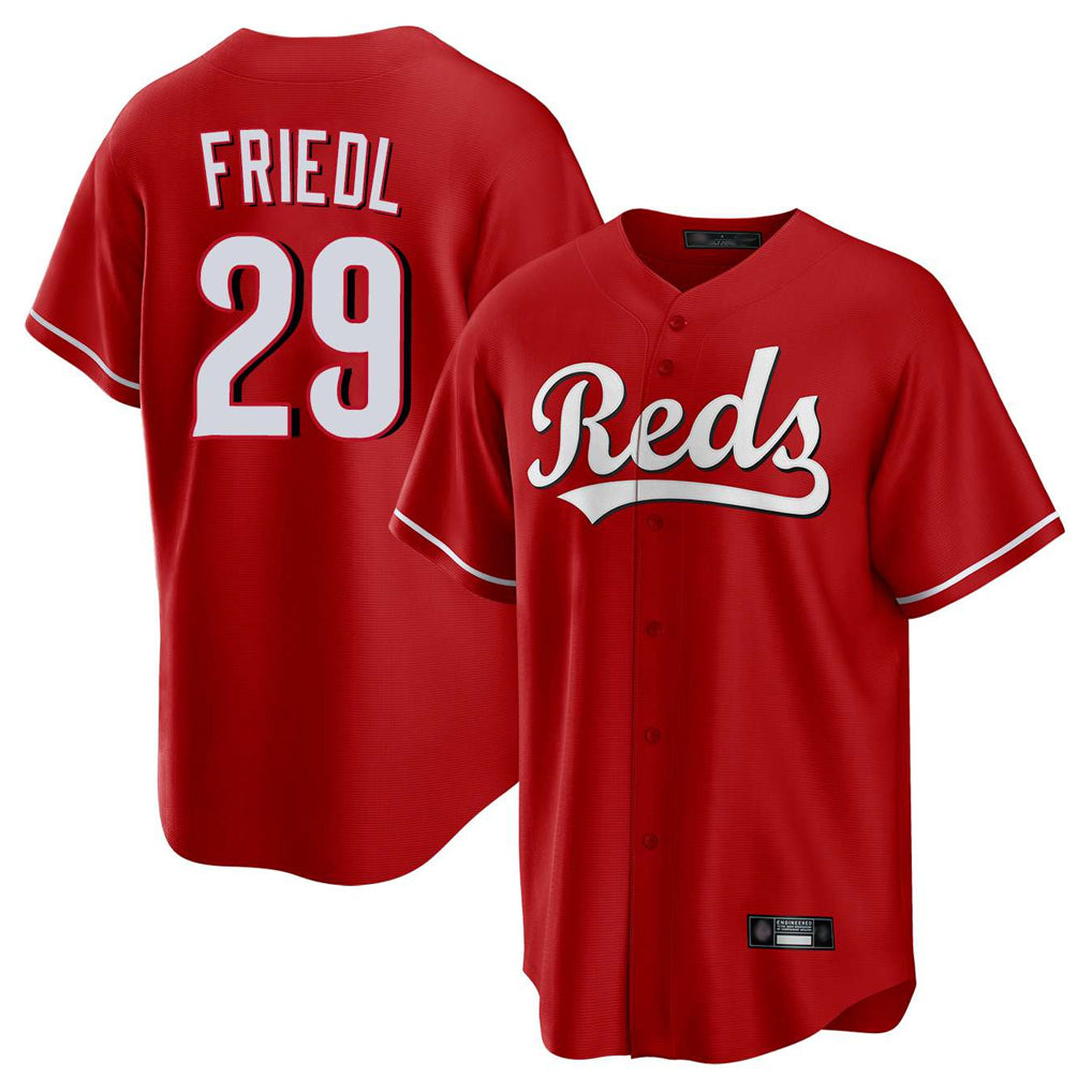 STECN C.Reds #29 TJ Friedl Player Red Home Game Stitched Jerseys