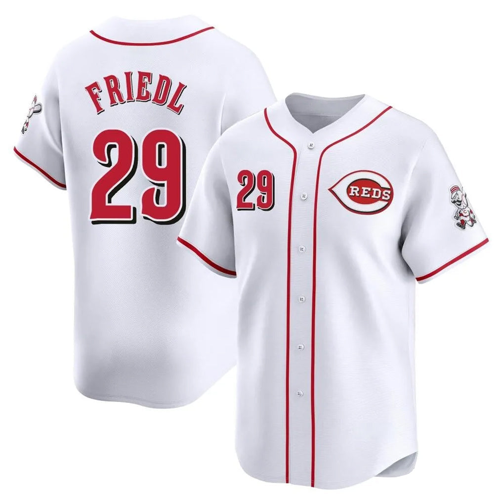 STECN C.Reds #29 TJ Friedl Player White Home Limited Stitched Jerseys