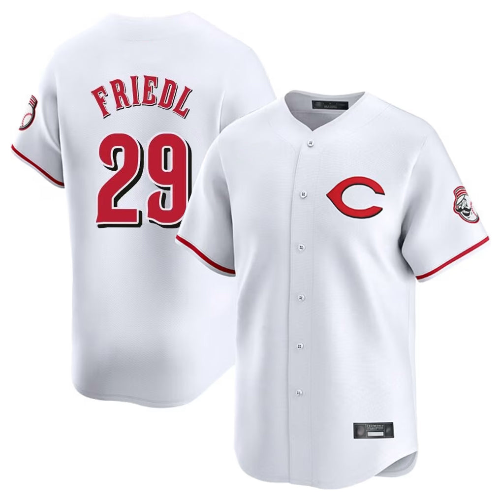 STECN C.Reds #29 TJ Friedl Player White Limited Home Stitched Jerseys
