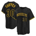 STECN C.Reds #30 Ken Griffey Player Black Snake Skin City Home Stitched Jerseys
