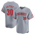 STECN C.Reds #30 Ken Griffey Player Gray Home Limited Stitched Jerseys