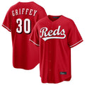 STECN C.Reds #30 Ken Griffey Player Red Home Game Stitched Jerseys