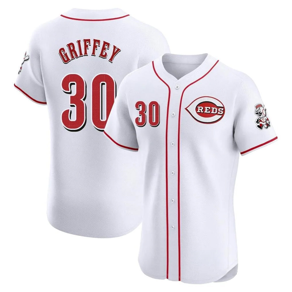 STECN C.Reds #30 Ken Griffey Player White Limited Elite Home Stitched Jerseys