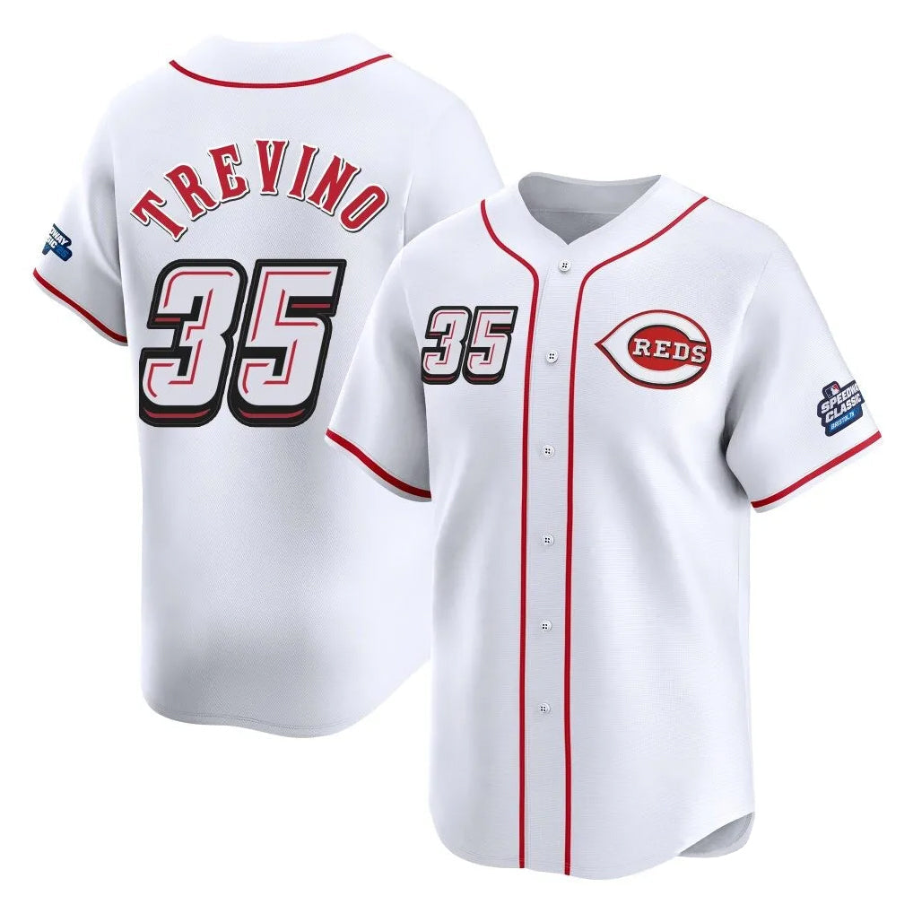 STECN C.Reds #35 Jose Trevino Player White Speedway Classic Home Limited Stitched Jerseys