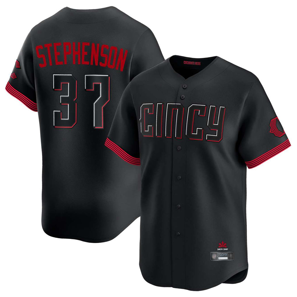 STECN C.Reds #37 Tyler Stephenson Player Black City Connect Home Limited Stitched Jerseys