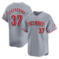 STECN C.Reds #37 Tyler Stephenson Player Gray Home Limited Stitched Jerseys