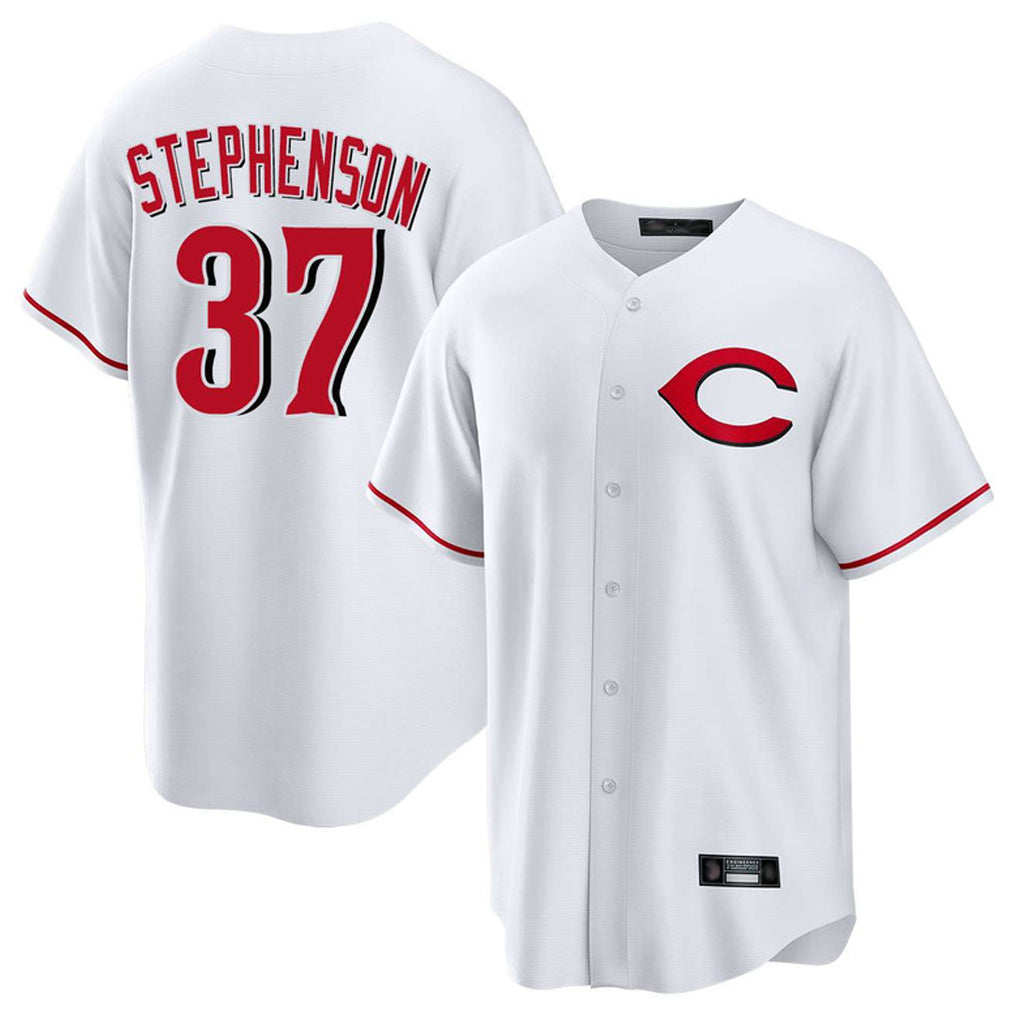 STECN C.Reds #37 Tyler Stephenson Player White Home Game Stitched Jerseys