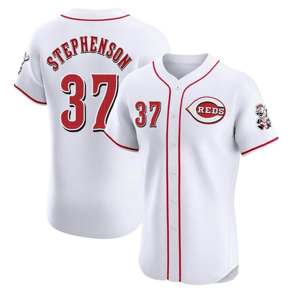 STECN C.Reds #37 Tyler Stephenson Player White Limited Elite Home Stitched Jerseys