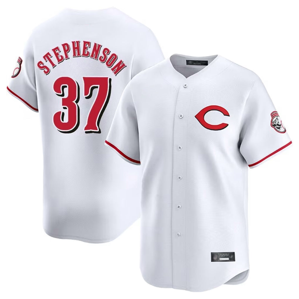 STECN C.Reds #37 Tyler Stephenson Player White Limited Home Stitched Jerseys