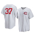 STECN C.Reds #37 Tyler Stephenson Player White Stripe Field of Dreams Game Home Stitched Jerseys
