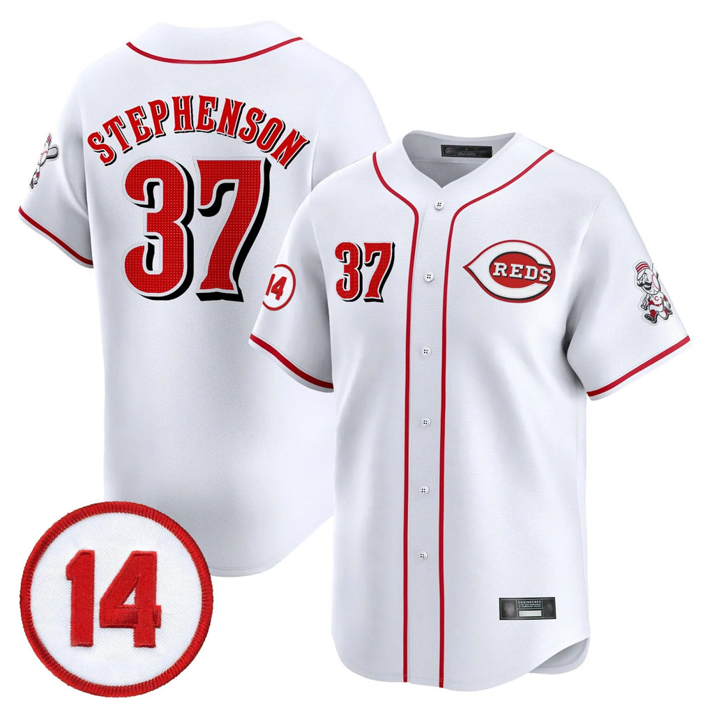 STECN C.Reds #37 Tyler Stephenson Player White Vapor Premier Limited Home Stitched Jerseys