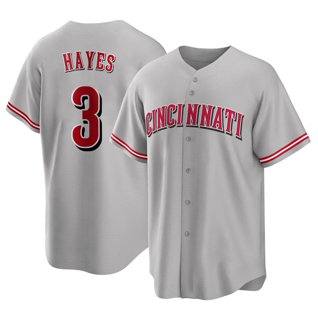 STECN C.Reds #3 Ke'Bryan Hayes Player Gray Home Game Stitched Jerseys