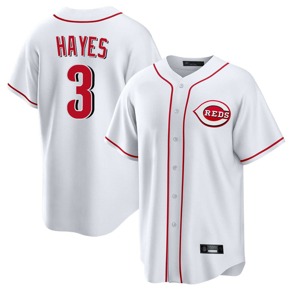 STECN C.Reds #3 Ke'Bryan Hayes Player White Game Home Stitched Jerseys