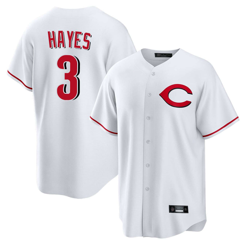 STECN C.Reds #3 Ke'Bryan Hayes Player White Home Game Stitched Jerseys